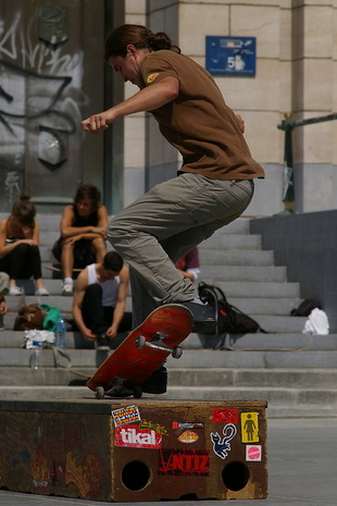 Skateboarder op het Albertplein